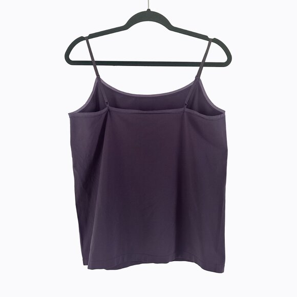 Ann Taylor Plum Cami Seamless Tank Top Sz XL Delicate Trim Stretch Y2K Classic - Picture 2 of 5